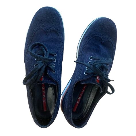 prada sneaker herren blau|prada lace up sneakers.